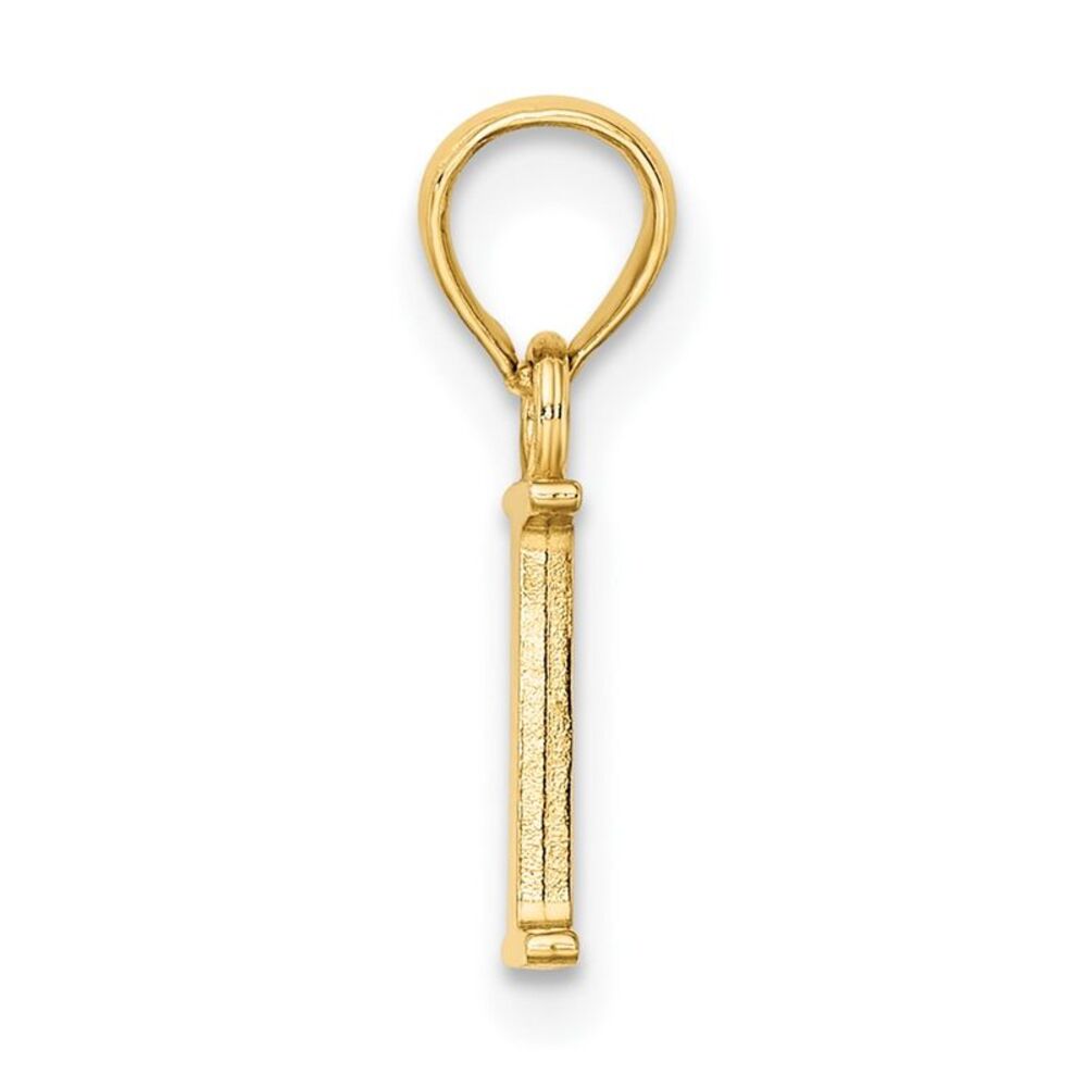 10k Yellow Gold Polished I Block Initial Charm - image 2